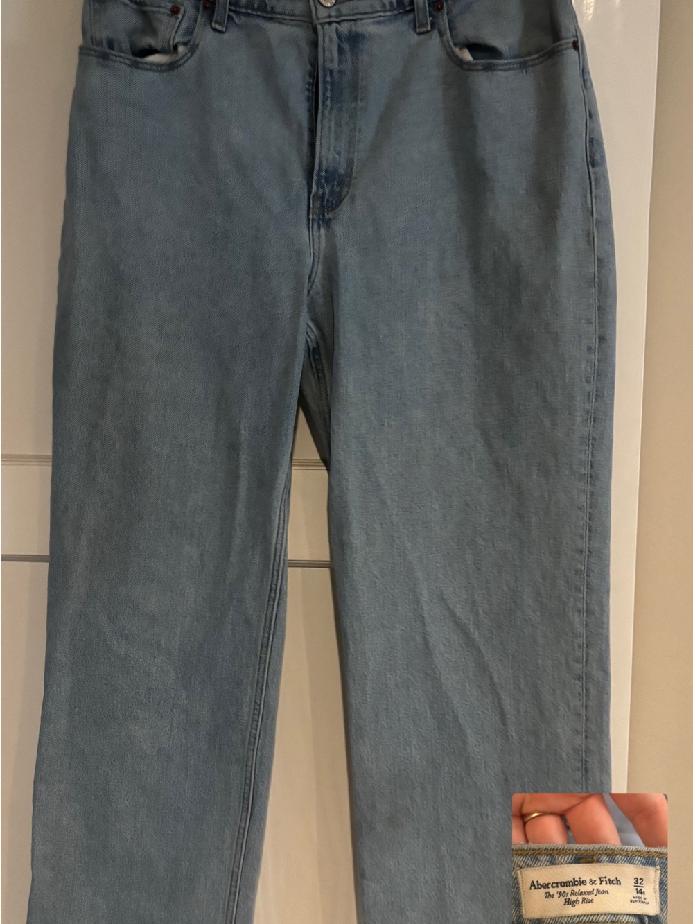 Abercrombie & Fitch Light Blue Wide Leg High Rise Jeans